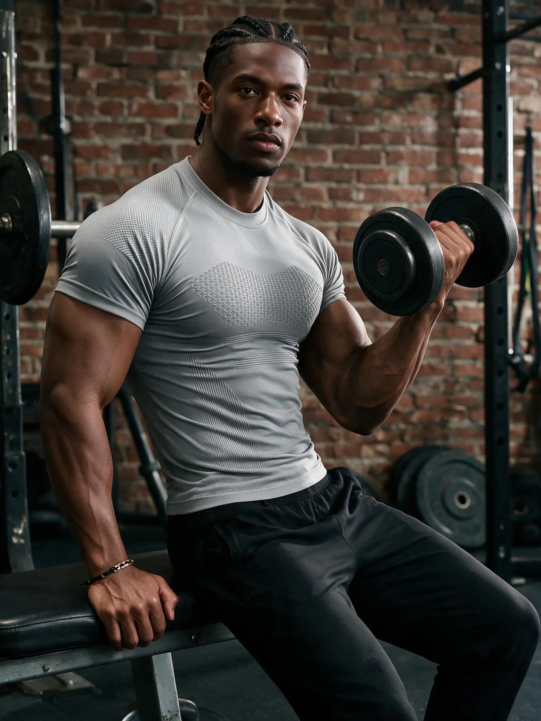 Men'S Compression Shirt Seamless Short Sleeve Athletic T-Shirt High Elastic Moisture Wicking Quick Dry Fitted Muscle-Hugging Workout Gym Running Tee Tshirt