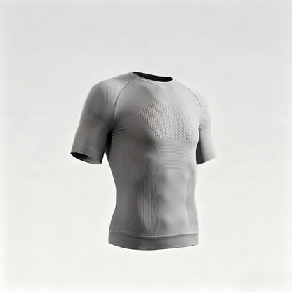 Men'S Compression Shirt Seamless Short Sleeve Athletic T-Shirt High Elastic Moisture Wicking Quick Dry Fitted Muscle-Hugging Workout Gym Running Tee Tshirt
