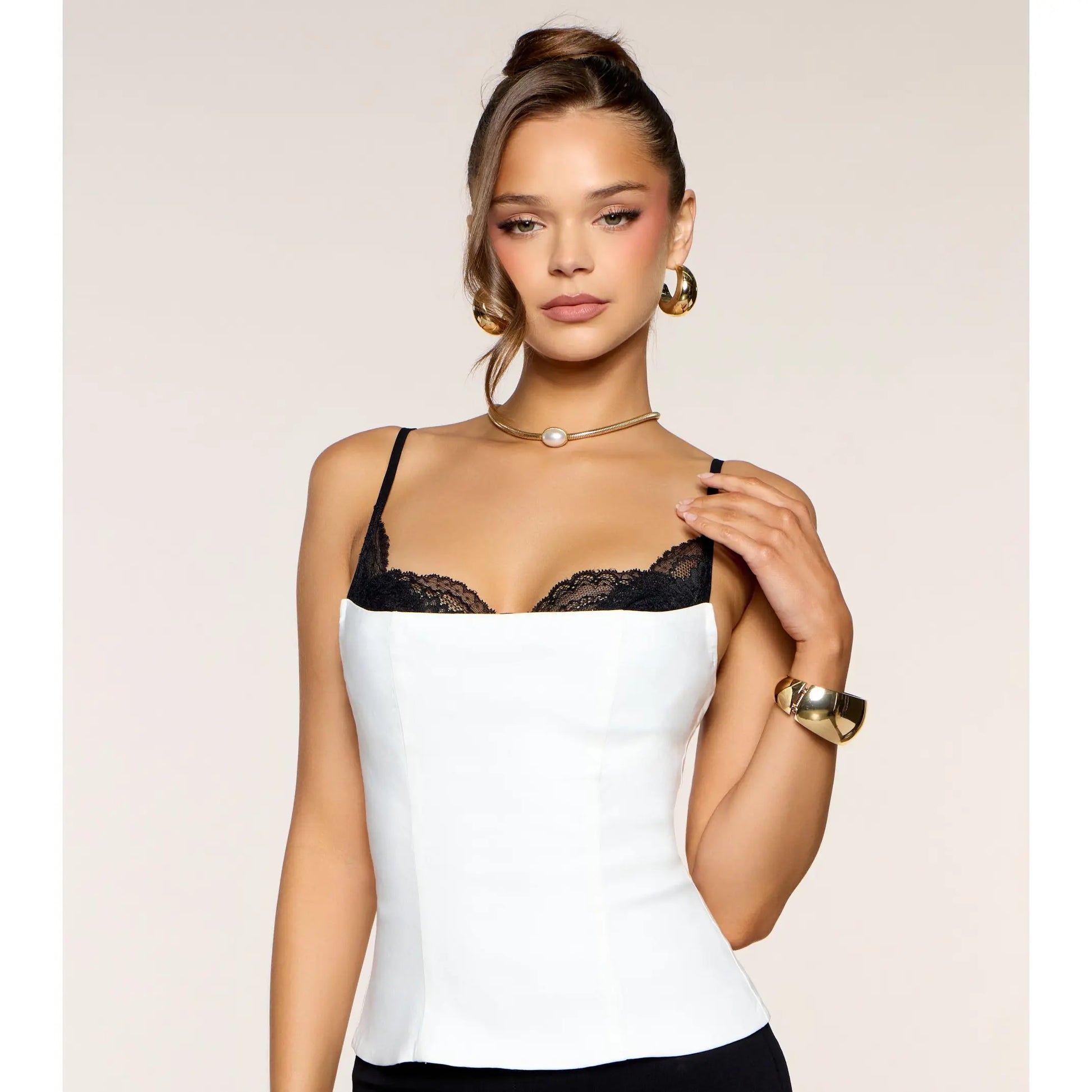 Classy with a Catch Corset Tank Top