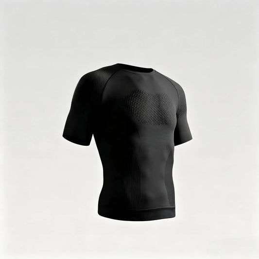 Men'S Compression Shirt Seamless Short Sleeve Athletic T-Shirt High Elastic Moisture Wicking Quick Dry Fitted Muscle-Hugging Workout Gym Running Tee Tshirt