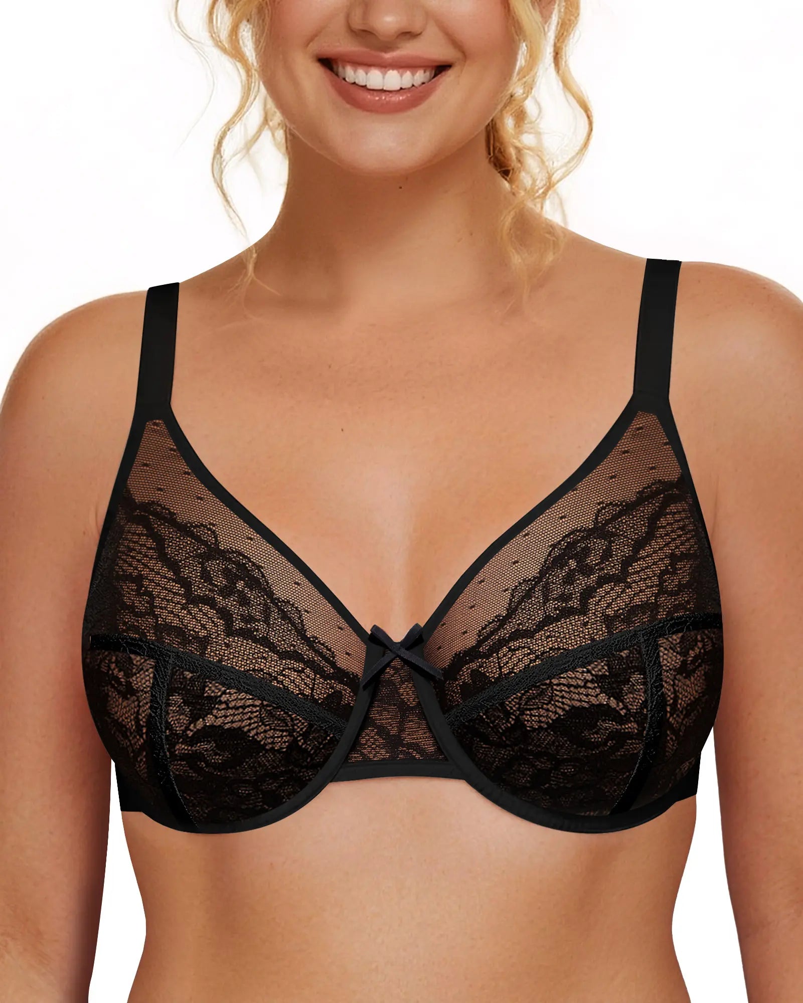 LETSJOLI plus Size Push-Up Bra Letsjoli Enchante Floral Lace plus Size Underwire Unlined Unpadded Minimizer Full Coverage Bra Women'S Comfortable Breathable Mesh Cup Postpartum Minimizer for Women Full Coverage Lace Unlined Wirefree plus Size Supportive