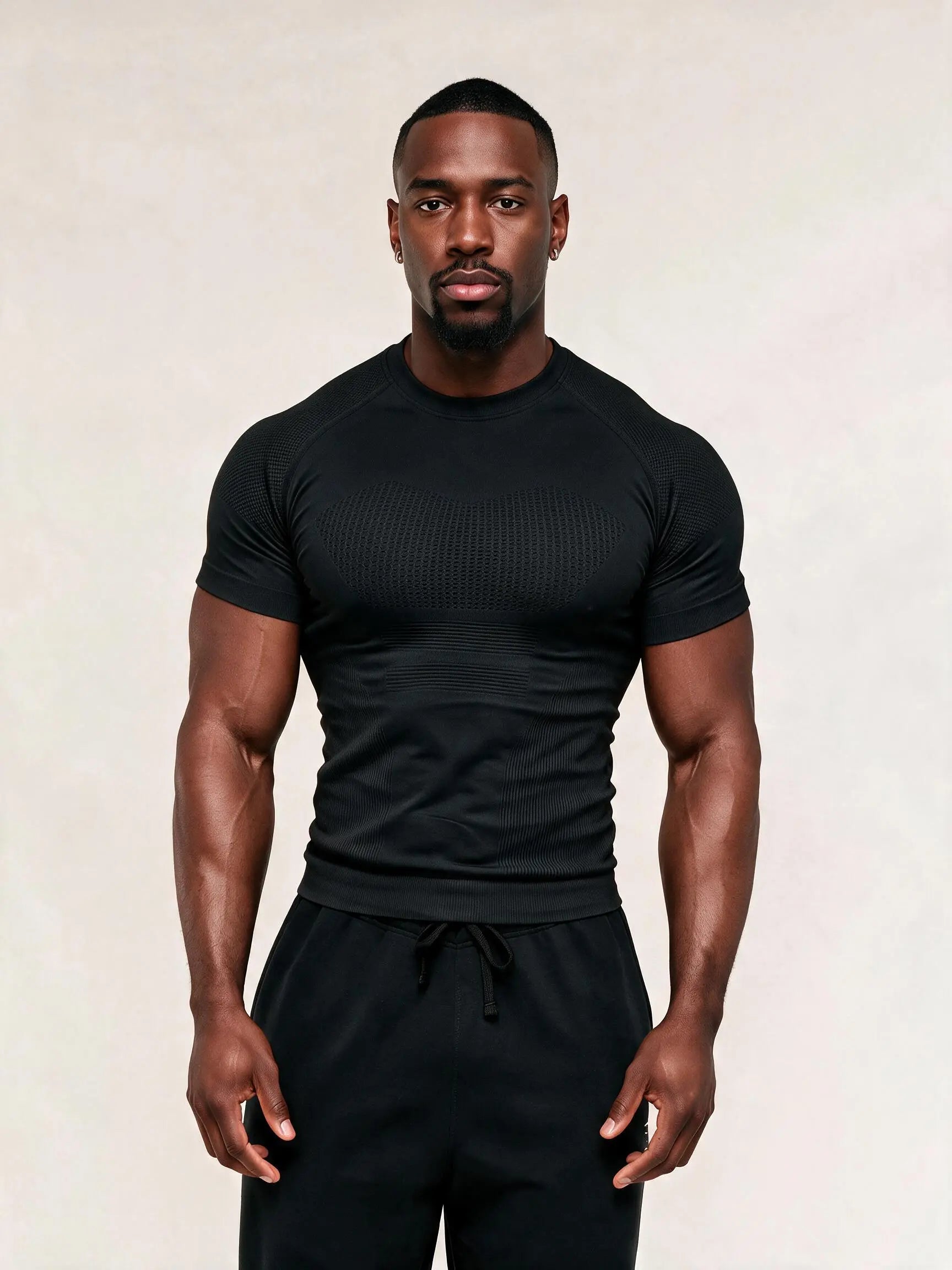 Men'S Compression Shirt Seamless Short Sleeve Athletic T-Shirt High Elastic Moisture Wicking Quick Dry Fitted Muscle-Hugging Workout Gym Running Tee Tshirt