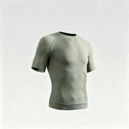 Men'S Compression Shirt Seamless Short Sleeve Athletic T-Shirt High Elastic Moisture Wicking Quick Dry Fitted Muscle-Hugging Workout Gym Running Tee Tshirt