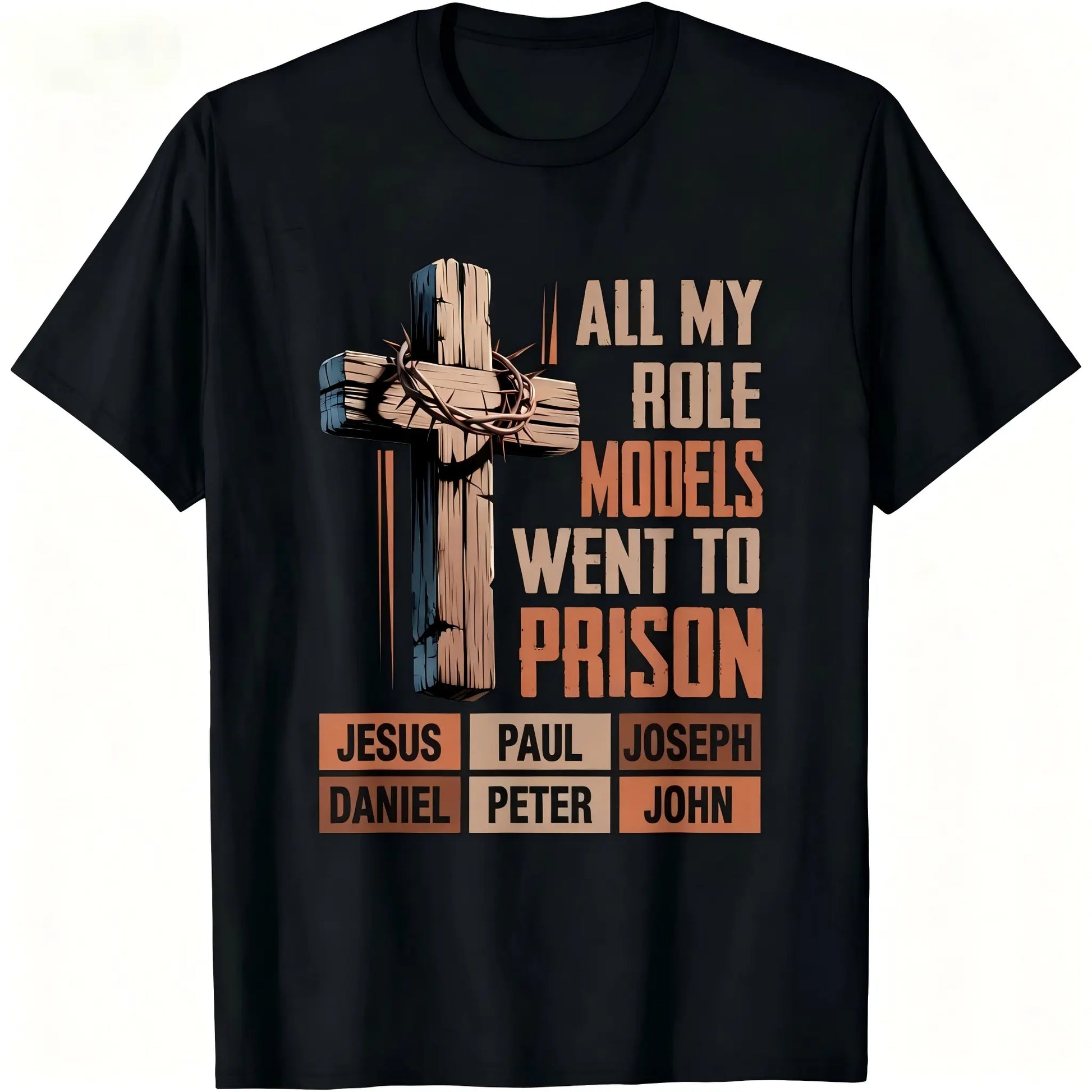 Men'S Vintage Christian Graphic T-Shirt, Soft Cotton Crew Neck Faith Top for Casual Wear, Layers with Denim and Flannel Jackets, Birthday Gift, Cargo
