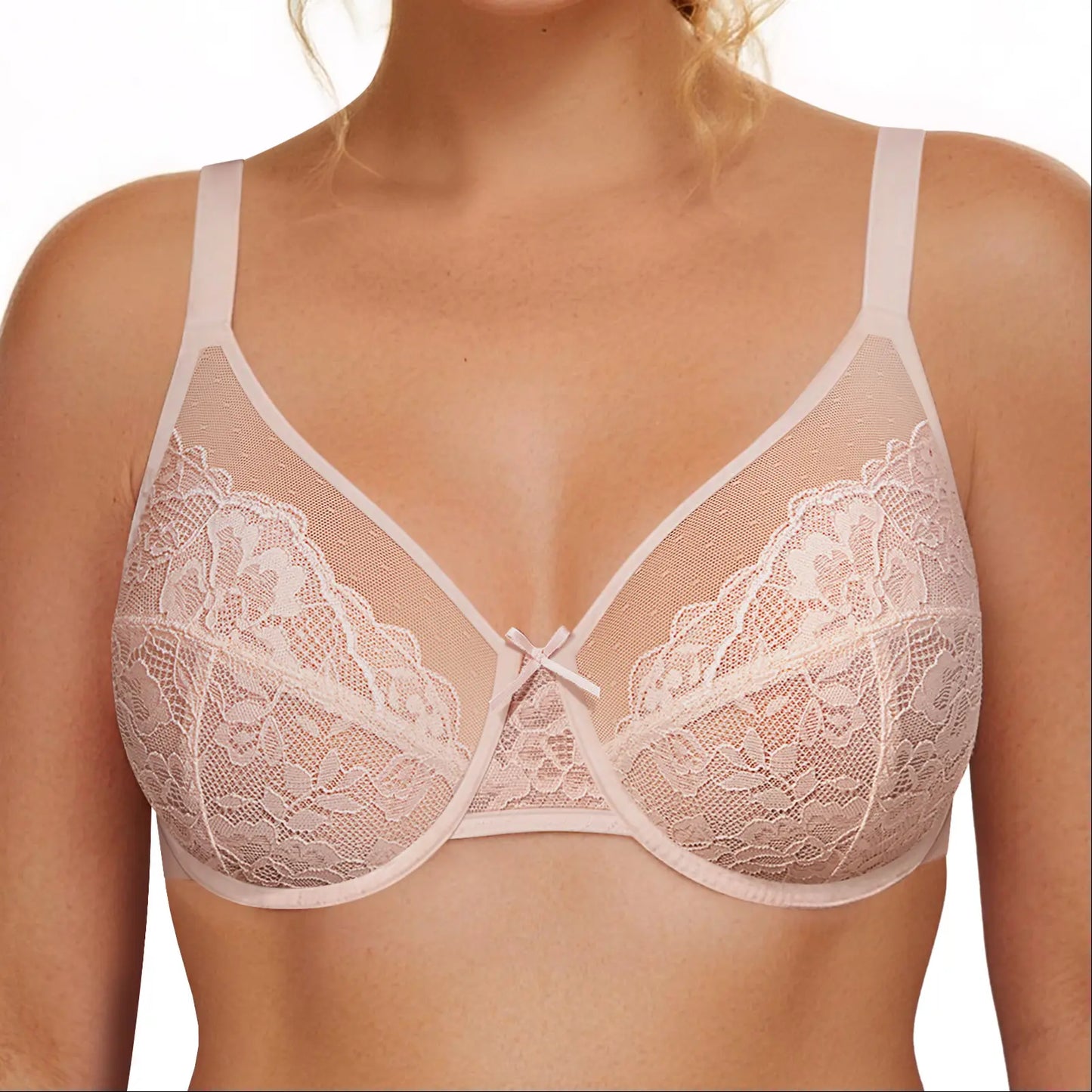 LETSJOLI plus Size Push-Up Bra Letsjoli Enchante Floral Lace plus Size Underwire Unlined Unpadded Minimizer Full Coverage Bra Women'S Comfortable Breathable Mesh Cup Postpartum Minimizer for Women Full Coverage Lace Unlined Wirefree plus Size Supportive