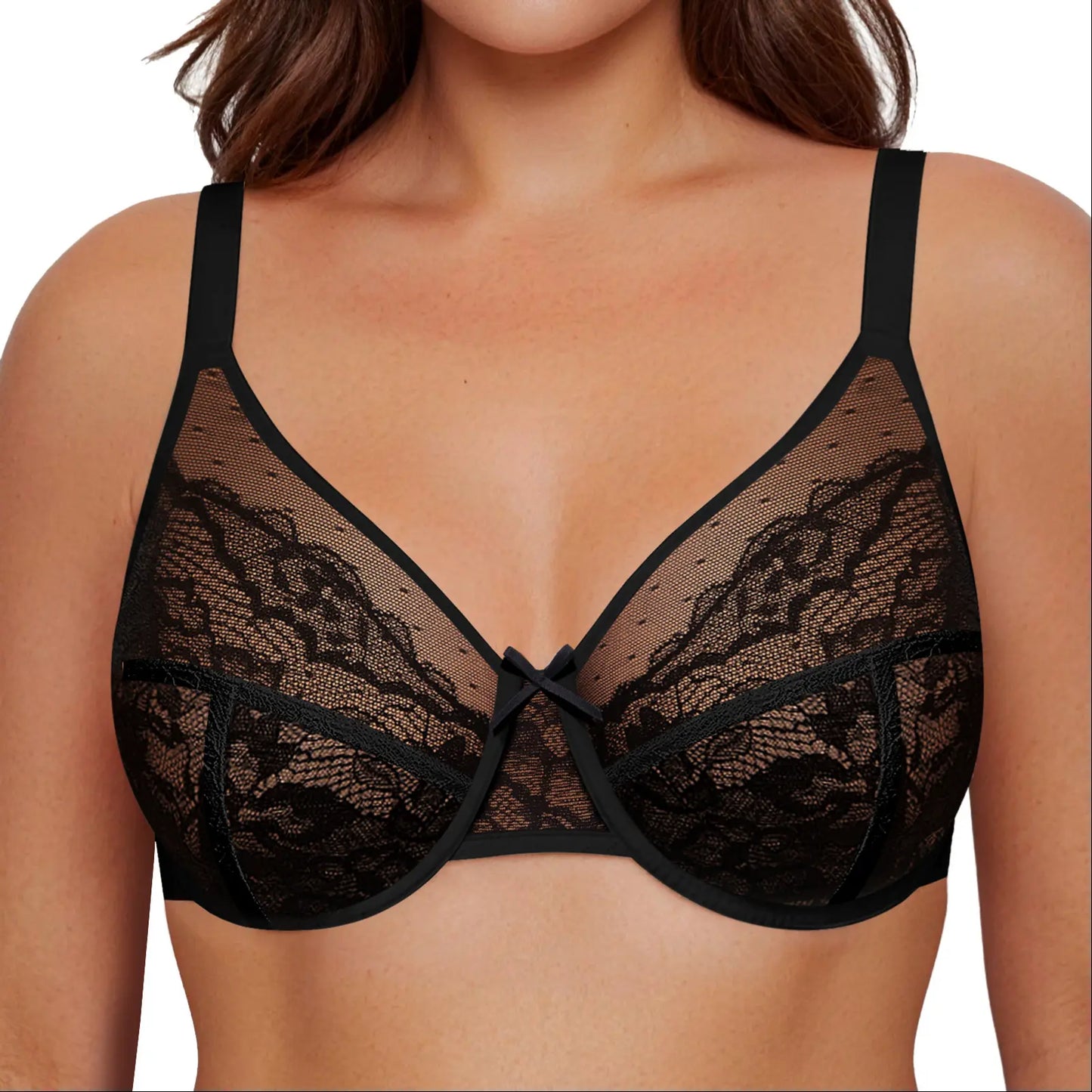 LETSJOLI plus Size Push-Up Bra Letsjoli Enchante Floral Lace plus Size Underwire Unlined Unpadded Minimizer Full Coverage Bra Women'S Comfortable Breathable Mesh Cup Postpartum Minimizer for Women Full Coverage Lace Unlined Wirefree plus Size Supportive