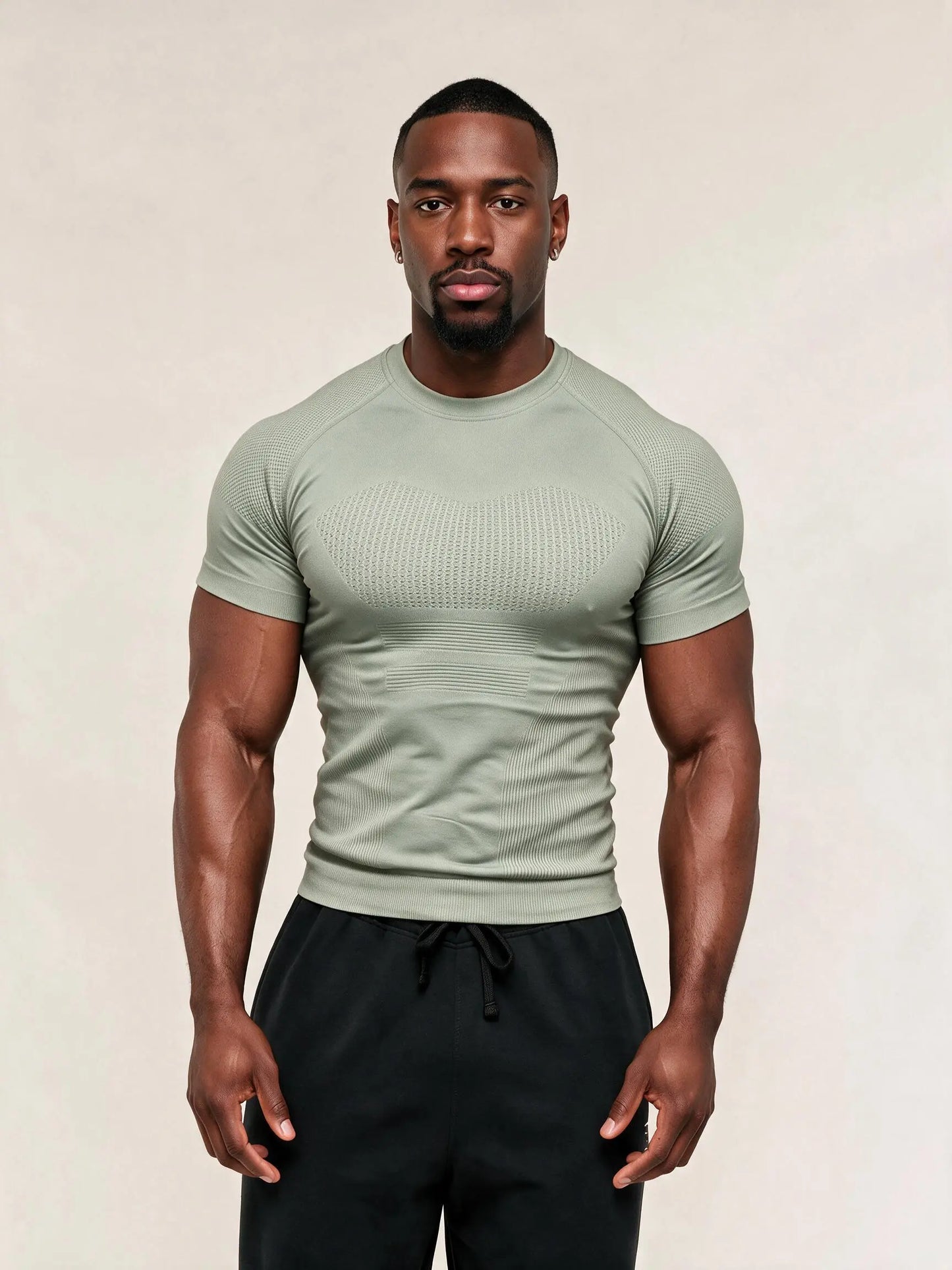 Men'S Compression Shirt Seamless Short Sleeve Athletic T-Shirt High Elastic Moisture Wicking Quick Dry Fitted Muscle-Hugging Workout Gym Running Tee Tshirt