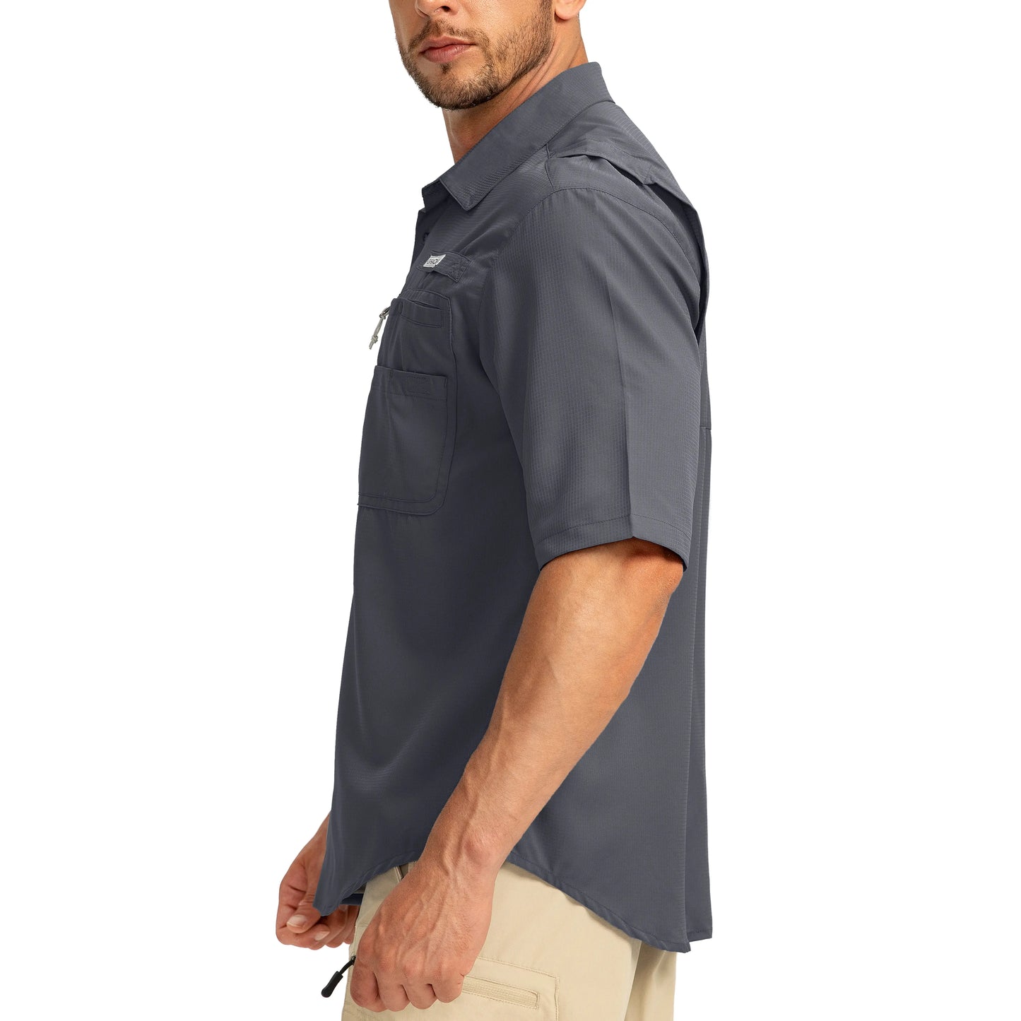 G Gradual Men'S Casual Outdoor Button-Down Fishing Top - UPF 50+ Lightweight Cool Short-Sleeve, Zipper Pockets, Machine Wash for Hiking/Light Outdoor Sports